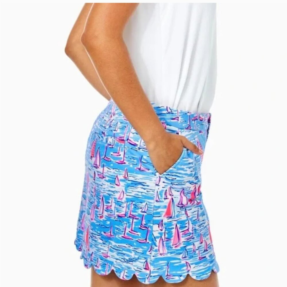 Lilly Pulitzer Colette Skort Zanzibar Blue Boatylicious Scalloped Skort - Picture 5 of 17